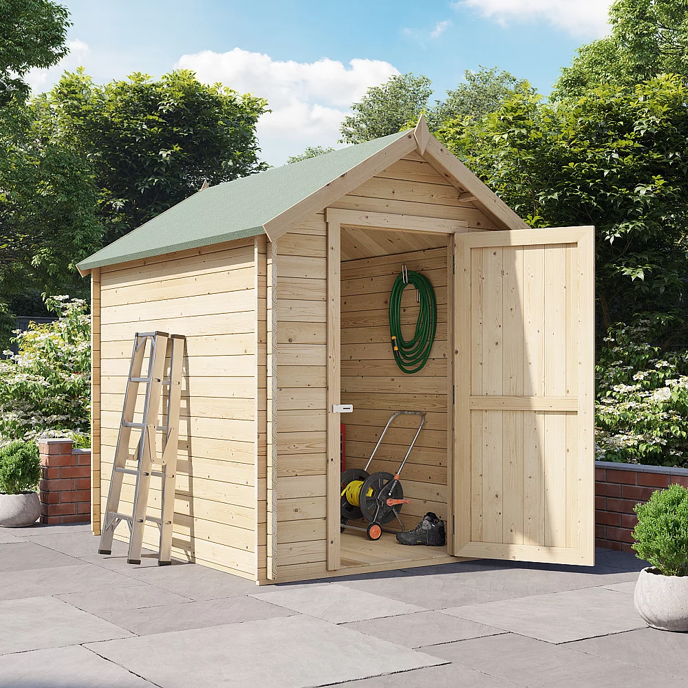 8 x 6 Log Cabin BillyOh Heavy Duty Apex Windowless Log Cabin Shed 19mm