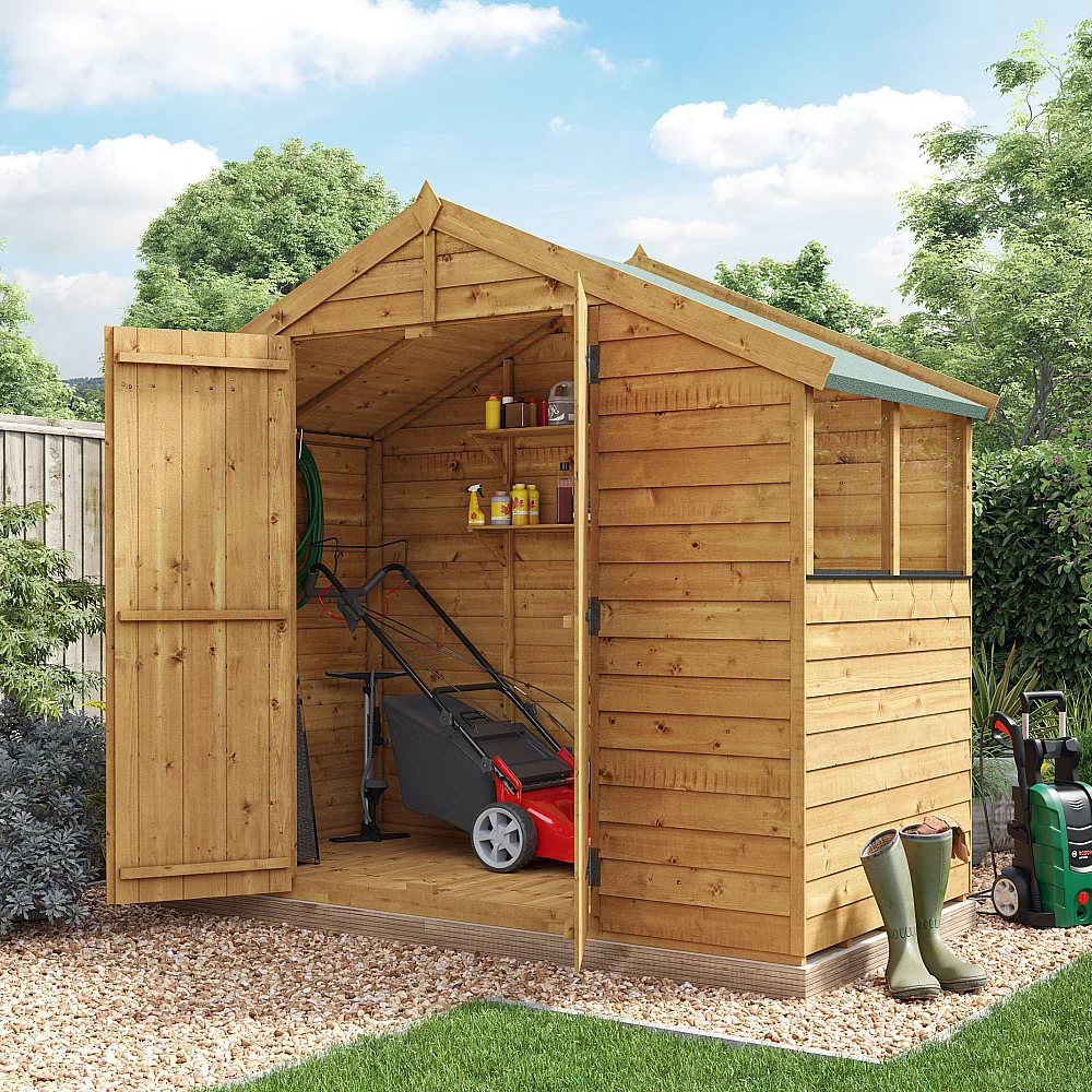 4 x 8 Shed BillyOh Keeper Overlap Apex Wooden Shed Windowed 4x8 Garden Shed