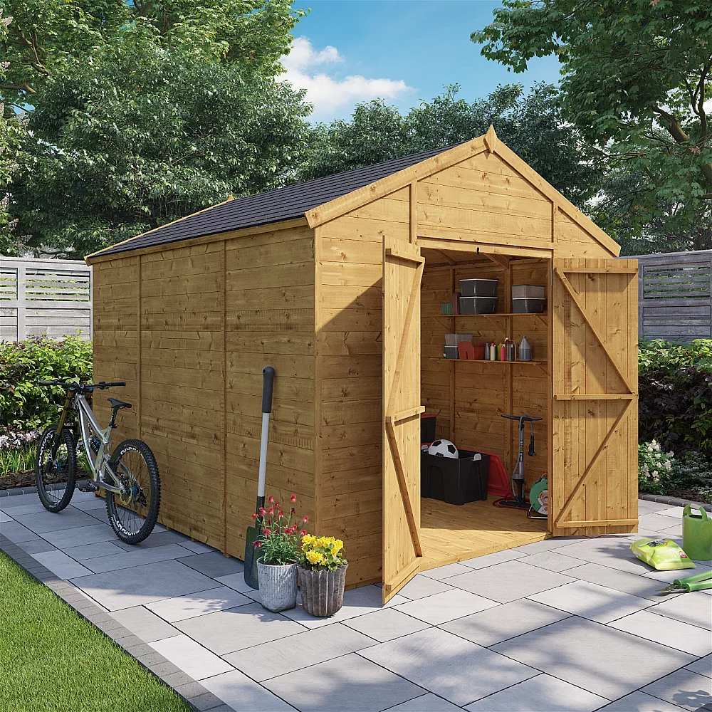 10x8 Expert TandG Apex Wooden Shed Workshop Windowless Garden Shed 10 x 8ft