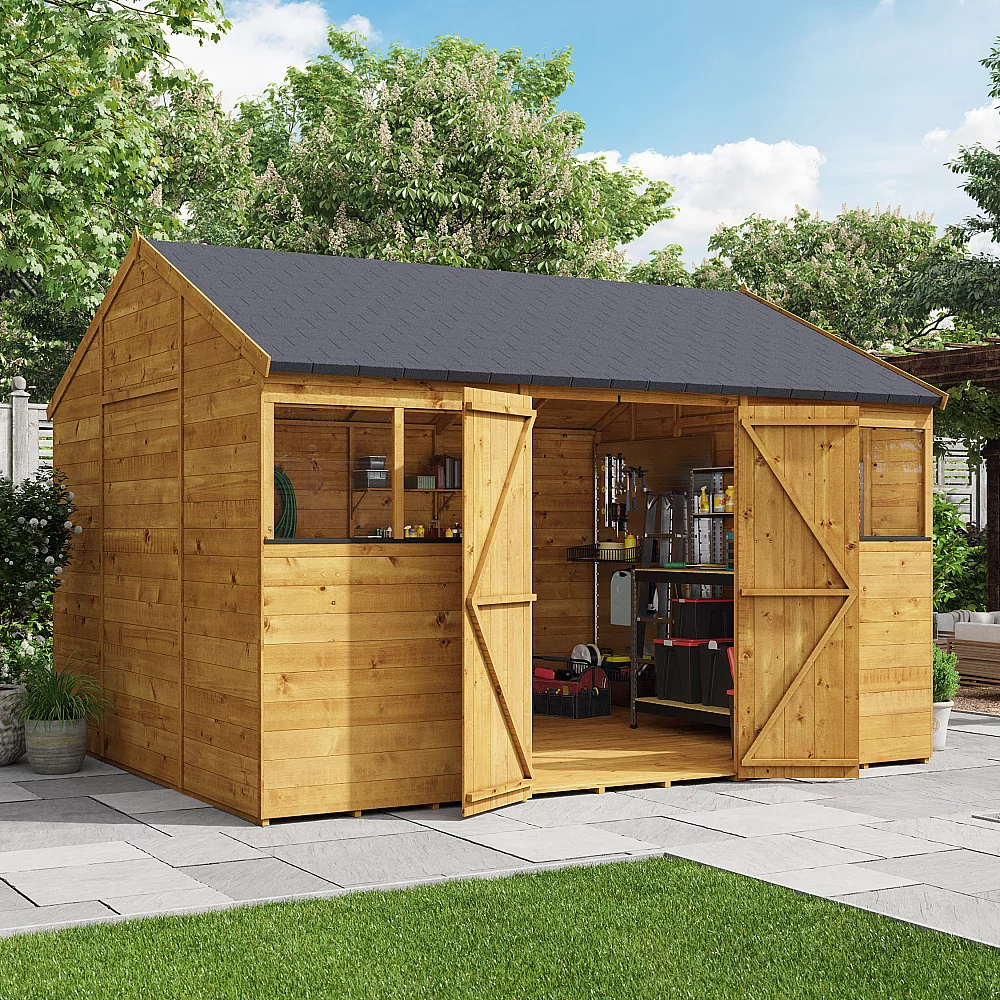 12 x 10 Shed BillyOh Expert Reverse Workshop Garden Shed Windowed