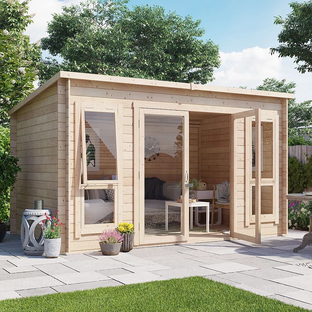 12 x 8 Pressure Treated Log Cabin BillyOh Carmen Log Cabin Summerhouse 19mm