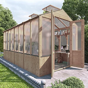 12x6 Wooden Polycarbonate Greenhouse with Opening Roof Vent PT BillyOh 4000 Lincoln