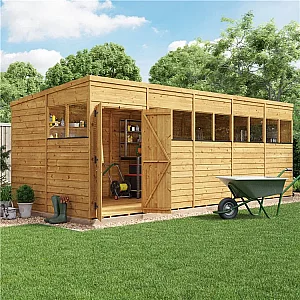 BillyOh Switch Overlap Pent Shed 20x8 Windowed
