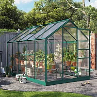 BillyOh Rosette Hobby Aluminium Greenhouse Single Sliding Door 10 x 6 Green
