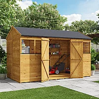 12x6 BillyOh Expert Classic Tongue and Groove Reverse Apex Shed with Windows Double Doors PreAssembled Panels Wooden Garden Workshop