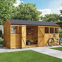 16x6 BillyOh Expert Classic Tongue and Groove Reverse Apex Shed with Windows Double Doors PreAssembled Panels Wooden Garden Workshop