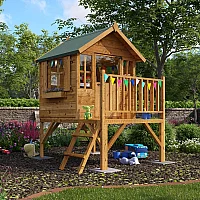 4x4 BillyOh Bunny Max Tower Playhouse Raised Playhouse Apex Roof 4 Windows Wooden Kids Playhouse with Ladder