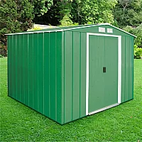 8x8 Metal Shed Sapphire Apex Green Galvanised Steel Shed with Vents