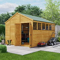 12x10 BillyOh Expert Tongue and Groove Apex Shed with Windows Modular Door and Window Layout Double Doors Garden Workshop