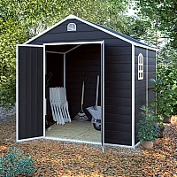 BillyOh Ashford 6x6 Plastic Garden Storage Shed Small Apex Grey Plastic Shed