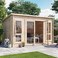12 x 8 Pressure Treated Log Cabin BillyOh Carmen Log Cabin Summerhouse 28mm