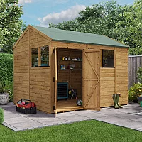 10x8 BillyOh Expert Tongue and Groove Reverse Apex Shed with Windows Modular Door and Window Layout Double Doors Garden Workshop