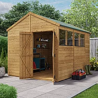 10x8 BillyOh Expert Tongue and Groove Apex Shed with Windows Modular Door and Window Layout Double Doors Garden Workshop
