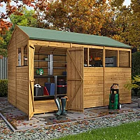 12x8 BillyOh Pro Reverse Apex HD 15mm Tongue and Groove Heavy Duty Shed with Windows Modular Door and Window Layout Garden Workshop