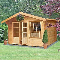 Shire Hale 3.6m x 3.6m Log Cabin Summerhouse 28mm