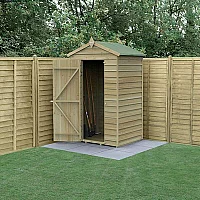 4 ft x 3 ft Forest 4Life 25yr Guarantee Overlap Pressure Treated Windowless Apex Wooden Storage Shed 1.34m x 1m Next Working Day Delivery