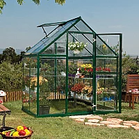 6 ft x 4 ft Palram Canopia Harmony Green Polycarbonate Greenhouse 1.85m x 1.26m