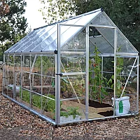 6 ft x 12 ft Palram Canopia Hybrid Large Silver Polycarbonate Greenhouse 1.85m x 3.70m