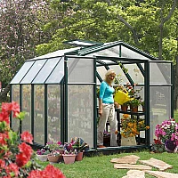 8 ft x 8 ft Palram Canopia Rion Hobby Gardener Green Greenhouse 2.4m x 2.4m