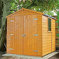 6 ft x 6 ft Shire Arran Double Door Apex Wooden Garden Shed 1.97m x 1.83m