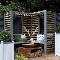 Forest Firenze Corner Garden Arbour Seat 5 ft 11 x 5 ft 11 1.8m x 1.8m