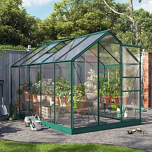 BillyOh Rosette Hobby Aluminium Greenhouse Single Sliding Door 10 x 6 Green