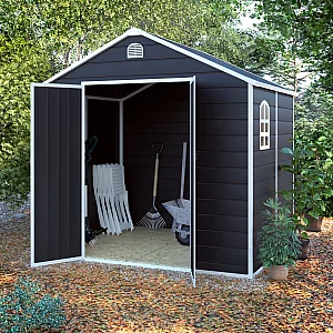 BillyOh Ashford 6x6 Plastic Garden Storage Shed Small Apex Grey Plastic Shed