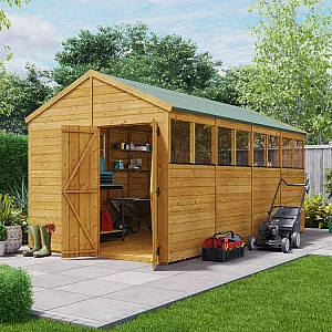 16x8 BillyOh Expert Tongue and Groove Apex Shed with Windows Modular Door and Window Layout Double Doors Garden Workshop