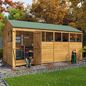 16x8 BillyOh Pro Reverse Apex HD 15mm Tongue and Groove Large Heavy Duty Shed with Windows Modular Door and Window Layout Garden Workshop