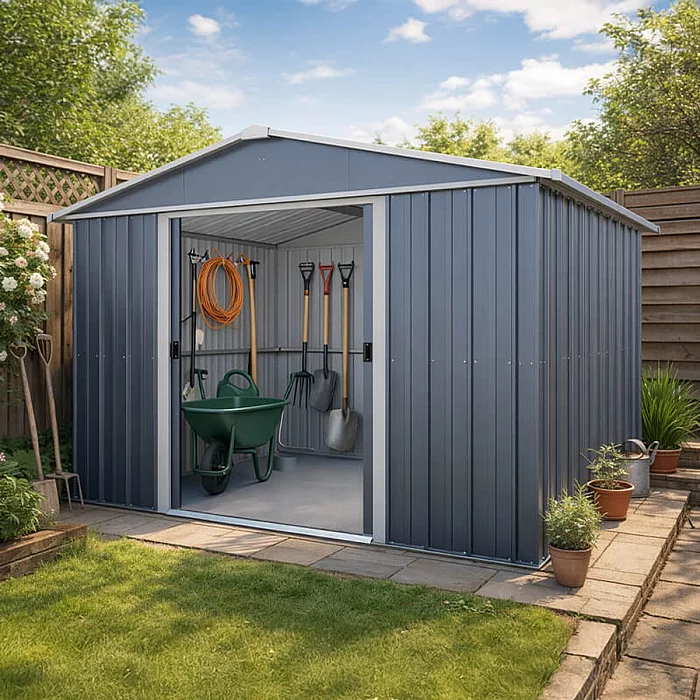 10 ft x 8 ft Yardmaster Castleton Anthracite Metal Shed 3.03m x 2.37m