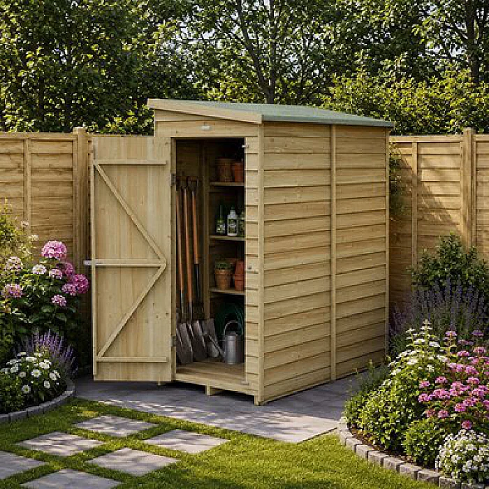 6 ft x 3 ft Forest 4Life 25yr Guarantee Overlap Pressure Treated Windowless Pent Wooden Shed 1.88m x 1.02m