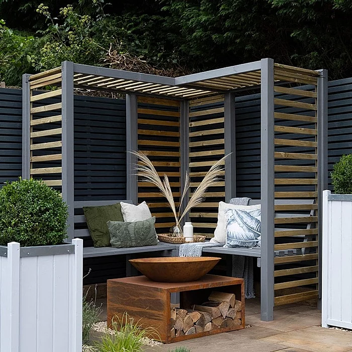 Forest Firenze Corner Garden Arbour Seat 5 ft 11 x 5 ft 11 1.8m x 1.8m